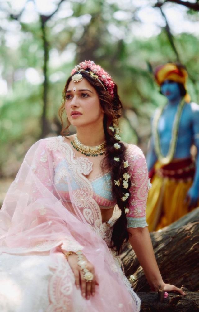 The actress posted a series of pictures wearing a beautiful pastel-colored lehenga heavily decorated with intricate designs