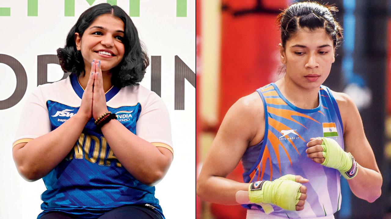 Sakshi Malik and Nikhat Zareen
