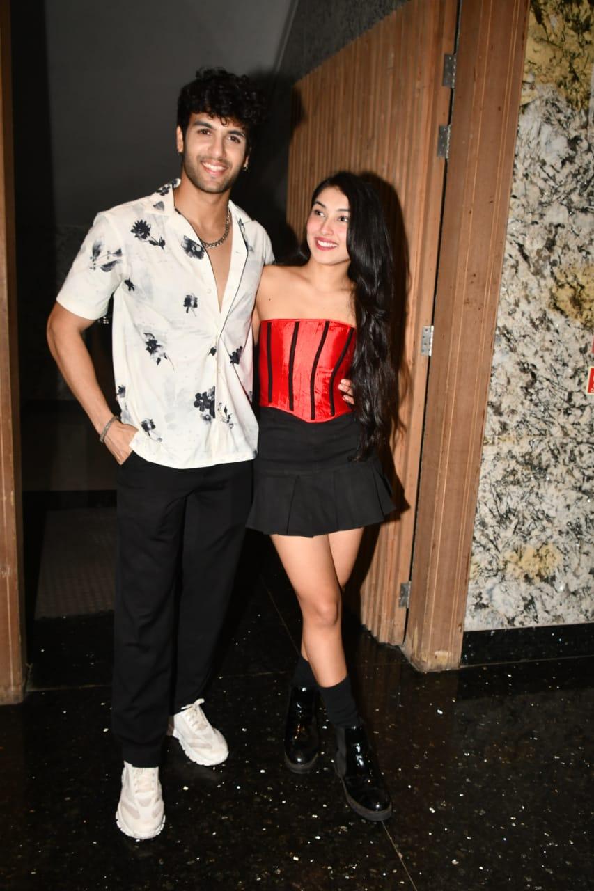While Akriti wore a red corset top with a black mini skirt, Jashwant melted hearts with his cool style