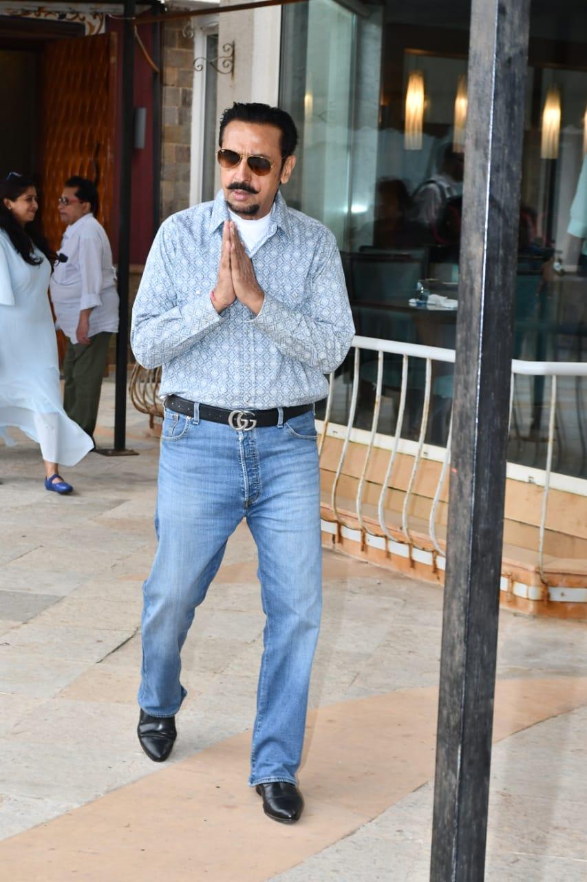 Gulshan Grover greeted paps with folded hands at the prayer meet of Pradeep Bandekar