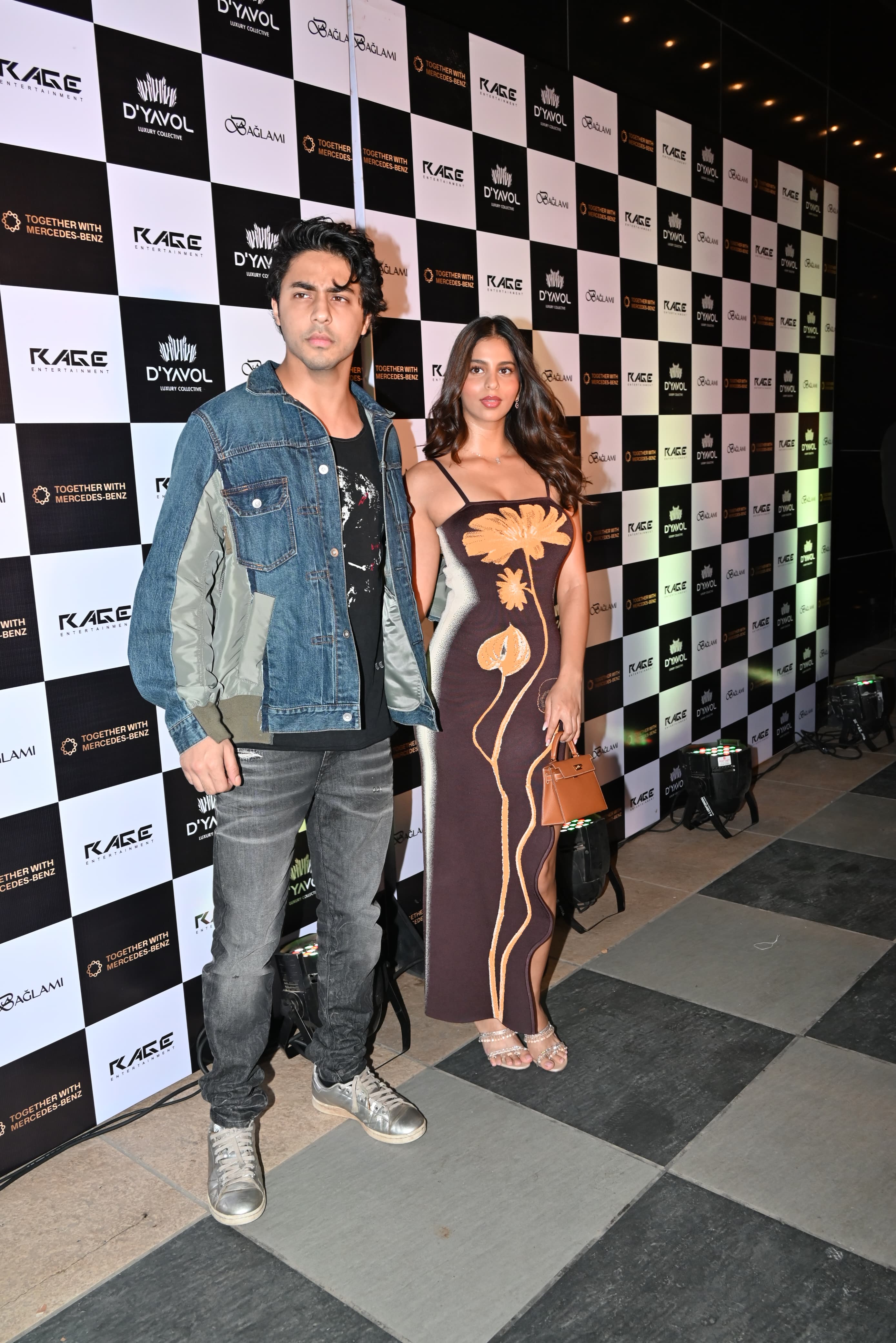 Suhana Khan and Aryan Khan came together at the latter's brand event in Mumbai