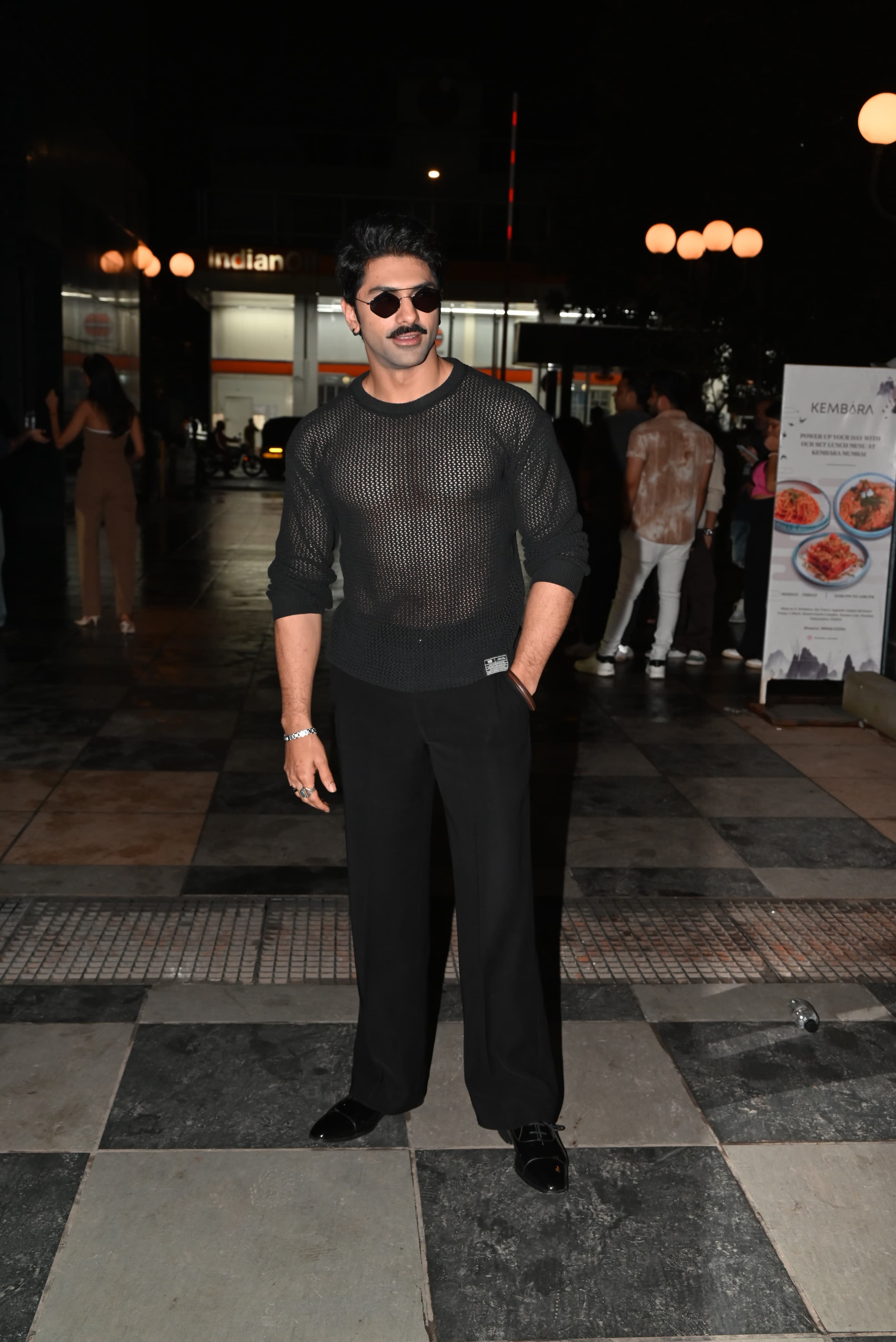 Taha Shah Badussha posed for the paparazzi as he attended the event