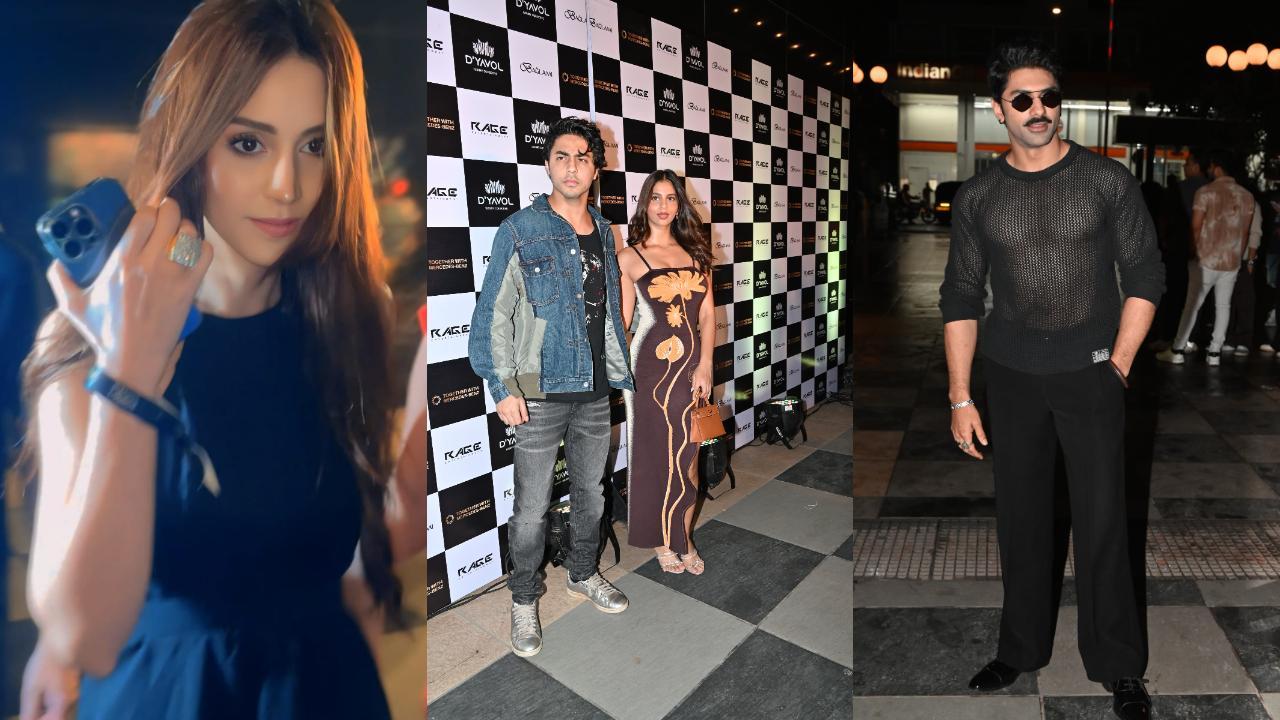 Aryan poses with Suhana, rumored girlfriend Larissa arrives separately