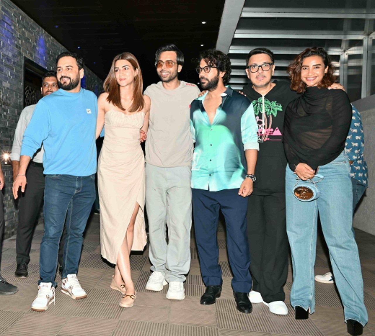 The multiverse of Dinesh Vijan and Amar Kaushik! Stree 2 star Rajkummar Rao poses with Bhediya fame Kriti Sanon