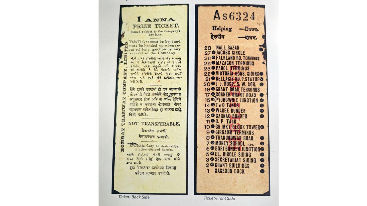 Horse-drawn tram tickets