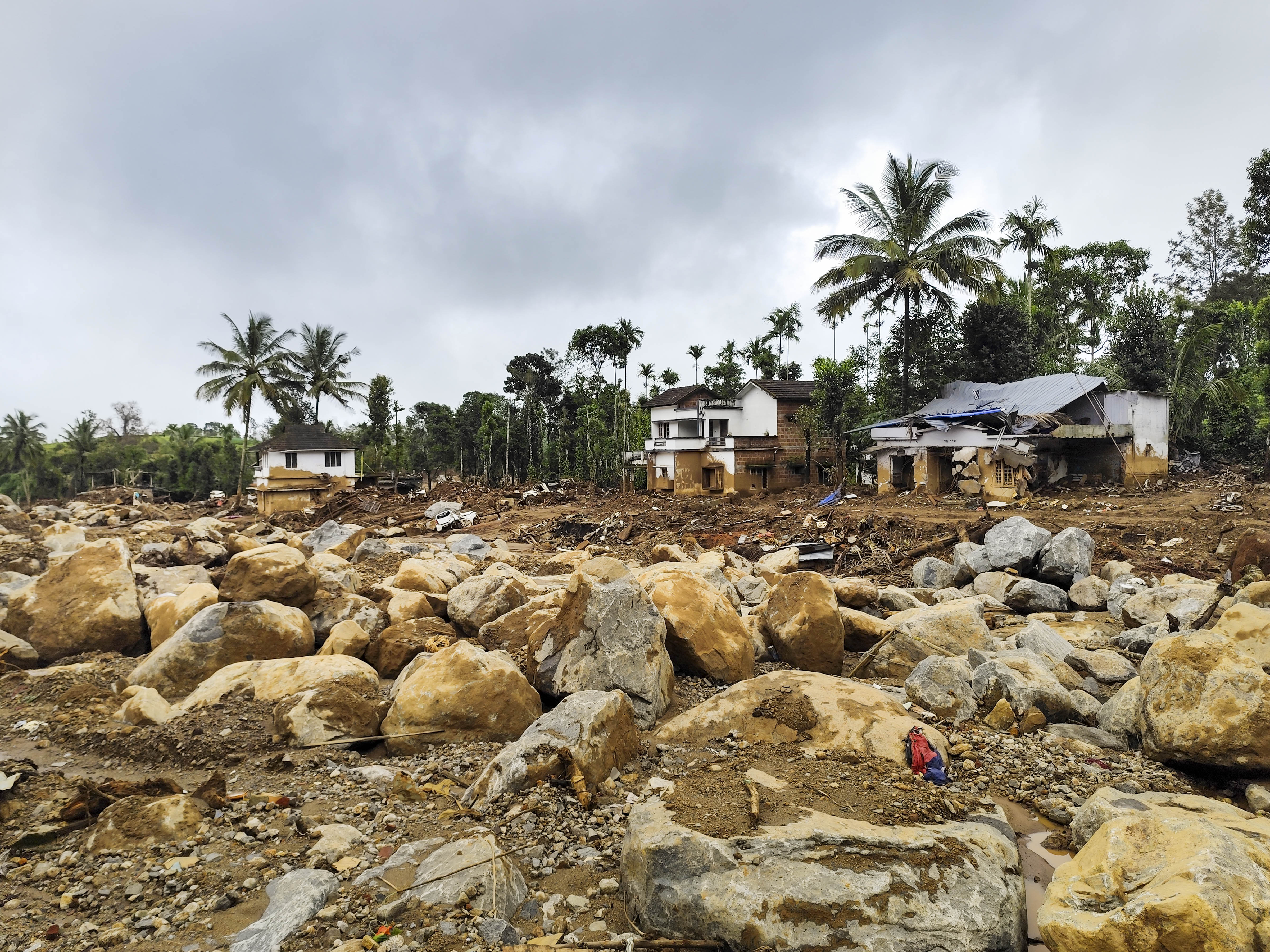 The tiny junction in Mundakkai and the moderate town in Chooralmala had been dotted by shops and concrete structures. However, large boulders have now occupied the two areas, which wear a deserted look even a month on after the tragedy  