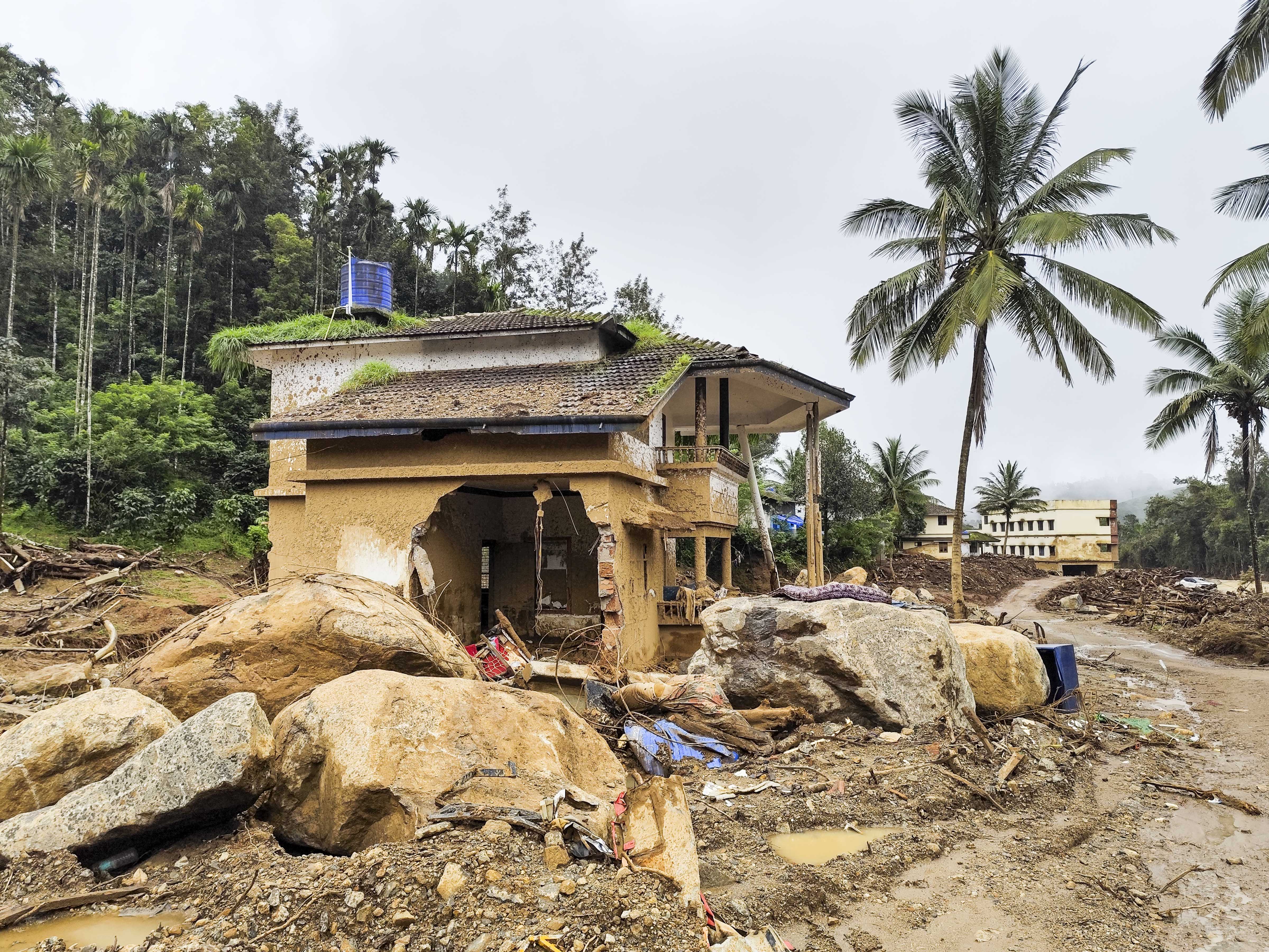 Many structures have been flattened, while large craters have emerged after the landslides at Mundakkai junction and Chooralmala Town in Wayanad