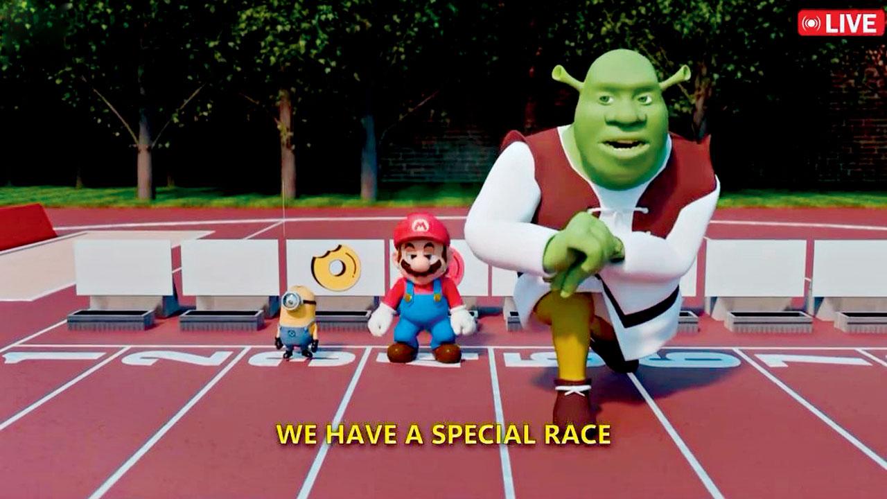 A moment from the animated Olympics