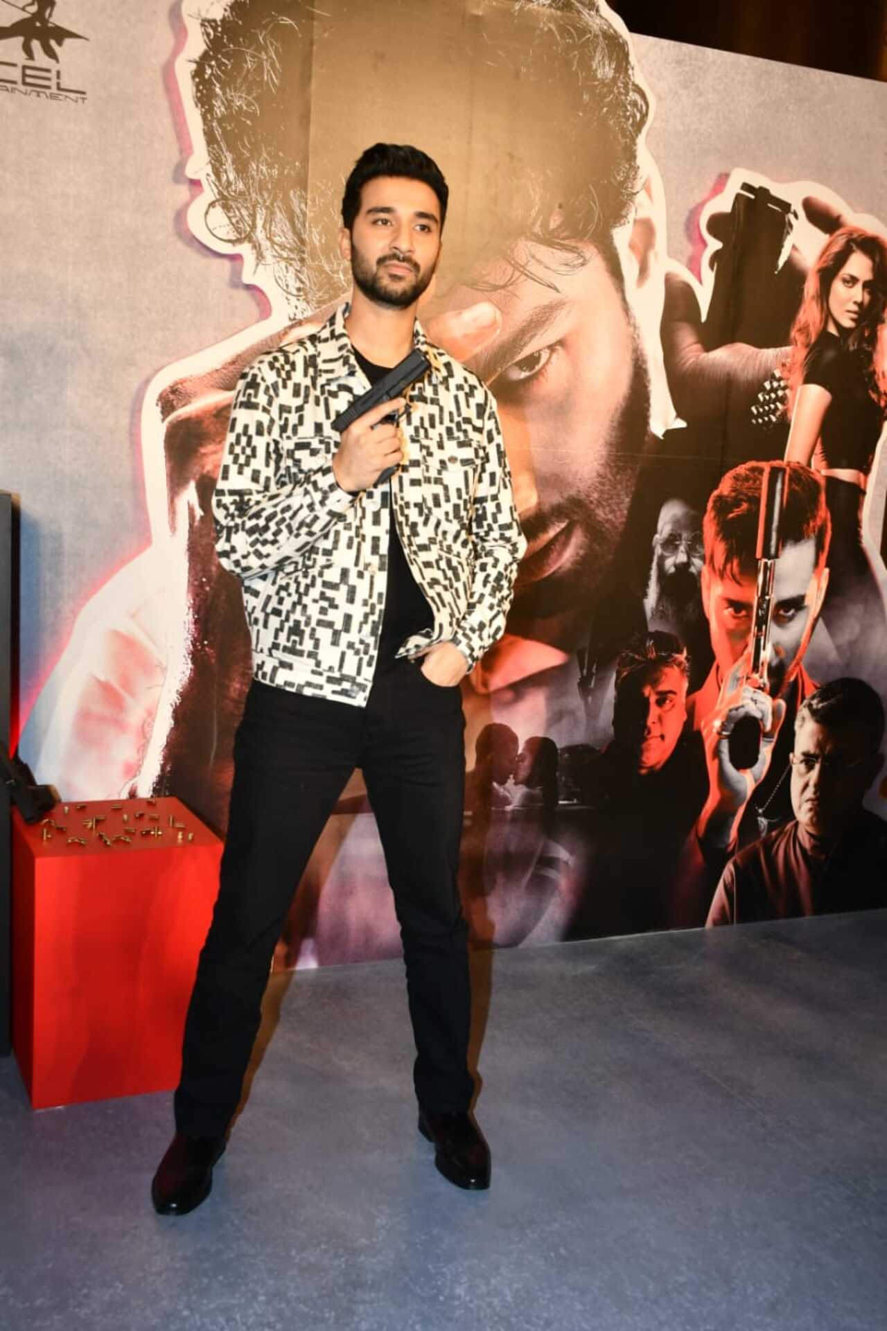 Raghav went to attend the trailer launch event wearing a black on black outfit paired with a contrasting jacket
