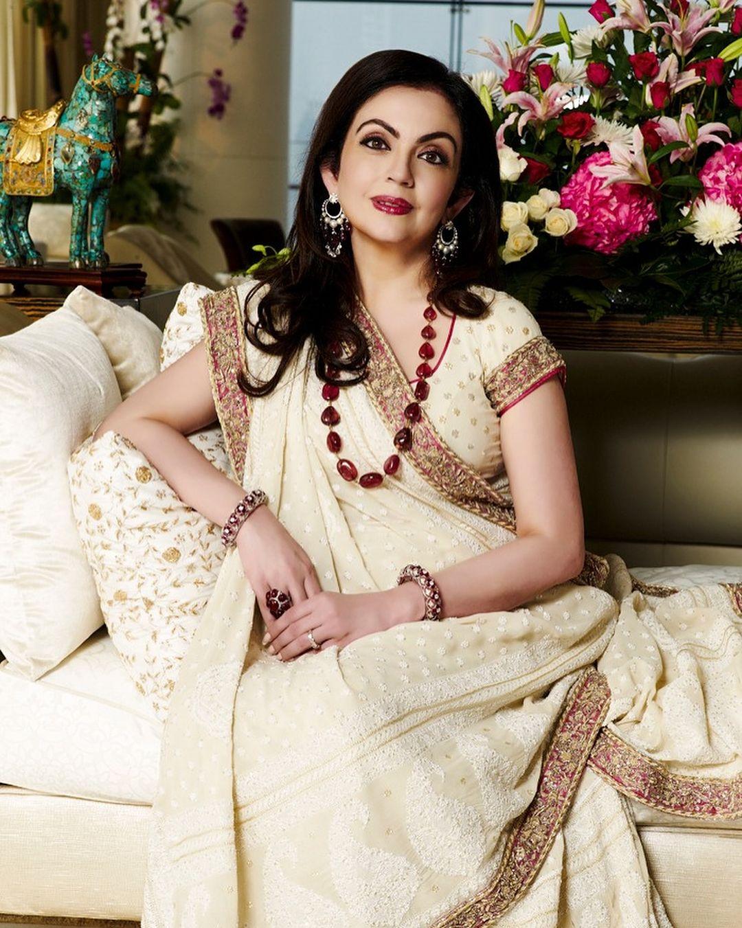Nita Ambani has consistently championed Abu Sandeep's work with this cherished embroidery technique