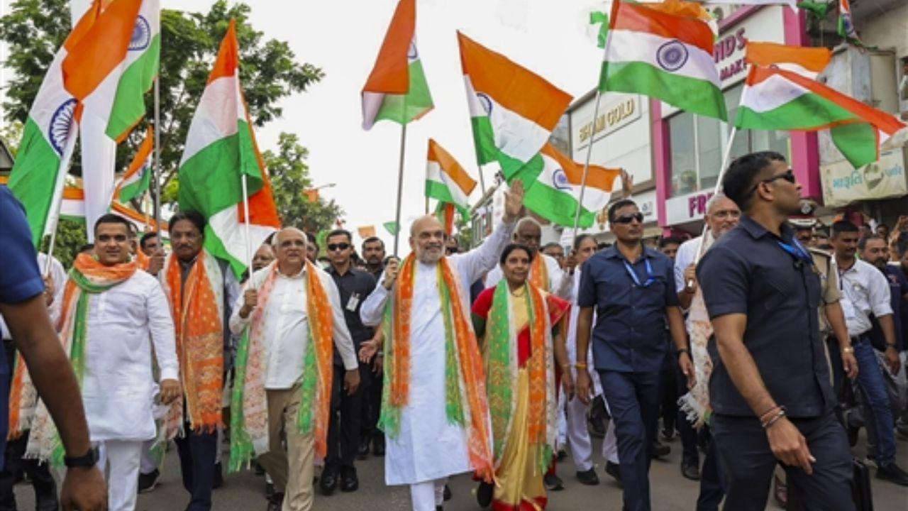 Union Home Minister Amit Shah launched the BJP's 'Tiranga Yatra' in Ahmedabad, urging the youth to take active role in making India a developed nation by 2047.