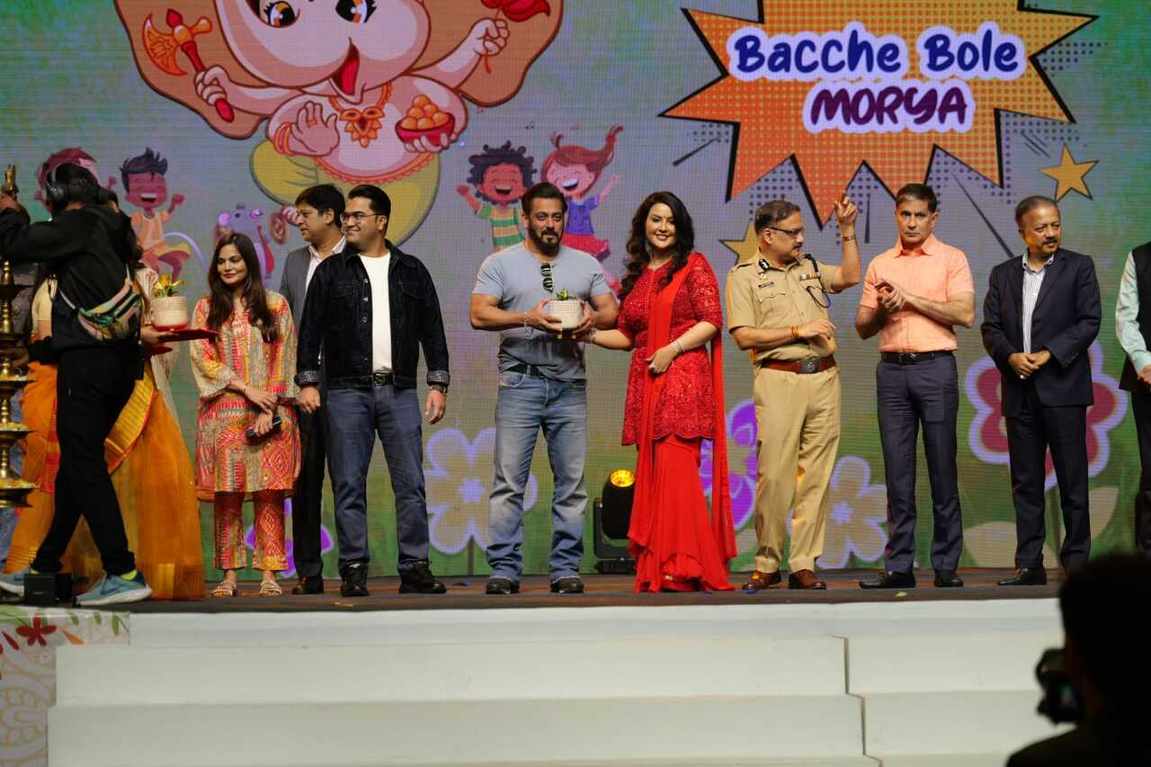 Salman Khan, addressing a captivated audience at Amruta Fadnavis' Divyaj Foundation event Bacche Bole Morya at the Dome SVP Stadium in Worli on August 28, passionately advocated for the use of eco-friendly materials in crafting Ganesh idols. 