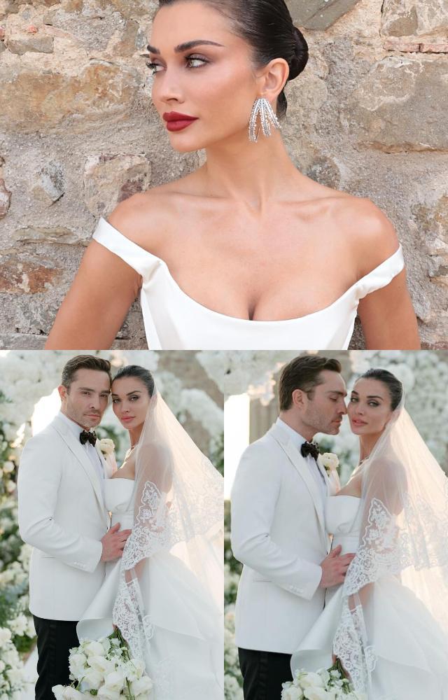 New bride Amy Jackson`s wedding dress