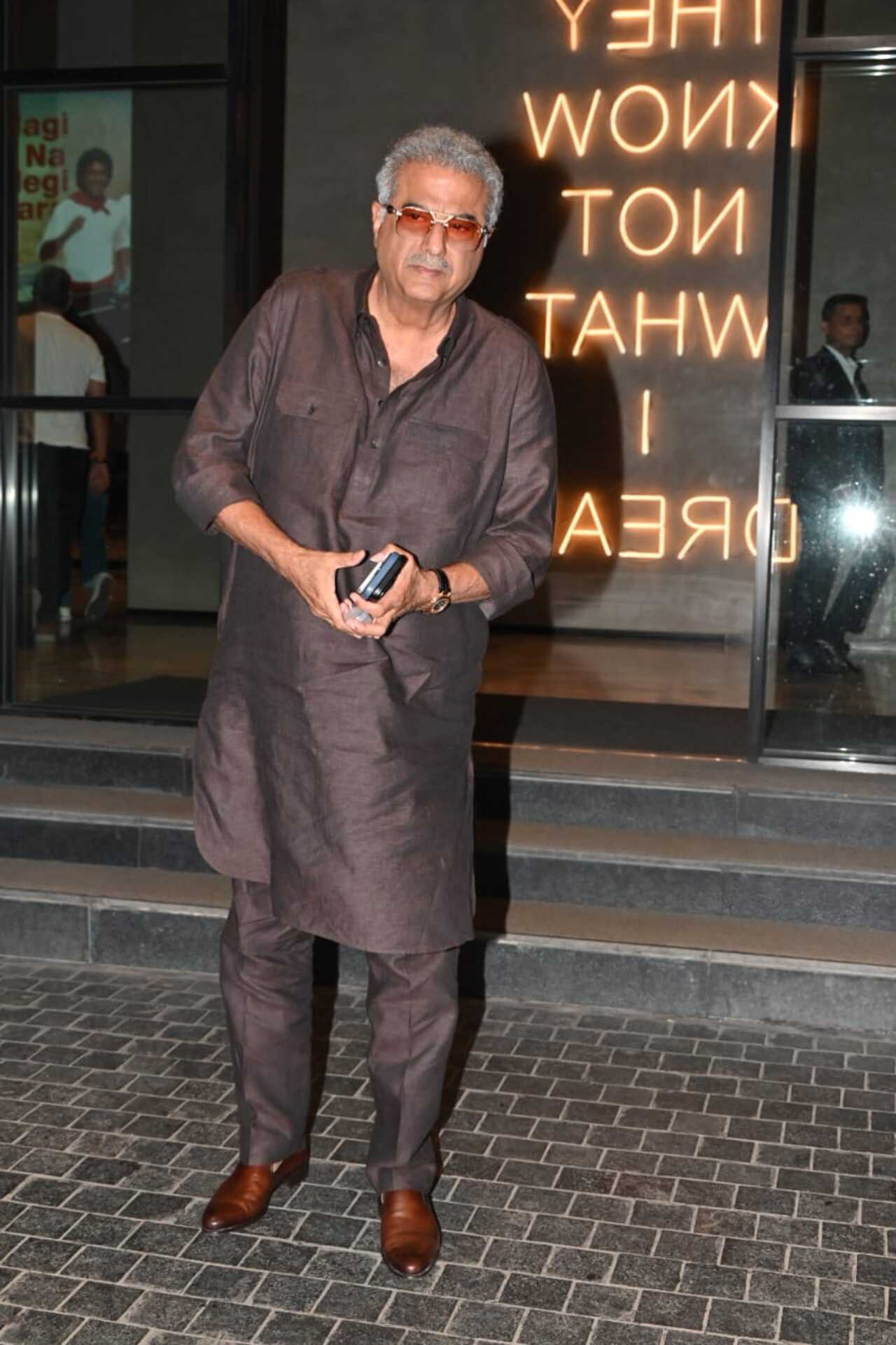 Film producer Boney Kapoor was snapped at the special screening.
