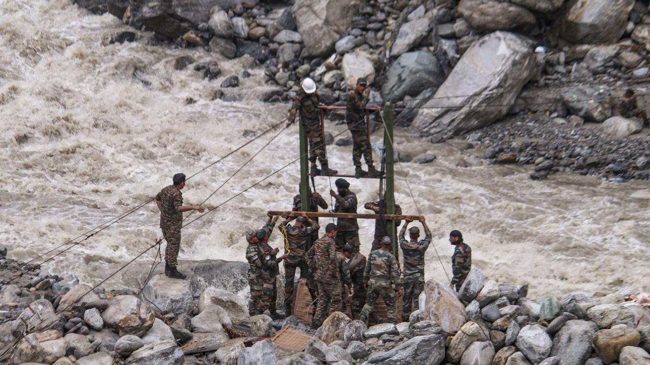 The rescue operations that were hindered due to poor weather conditions in the valley resumed on Monday