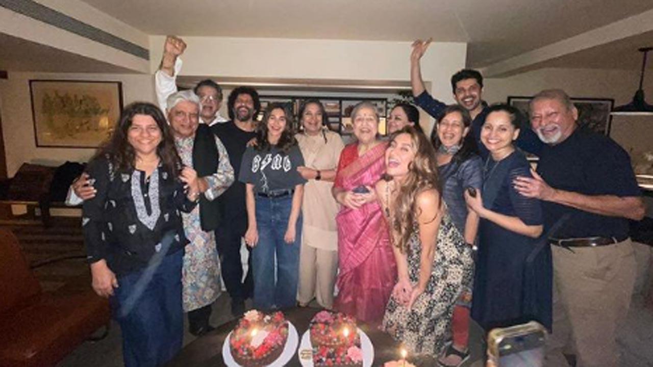 Shabana Azmi shares picture of 'happy family' from Honey Irani's birthday party