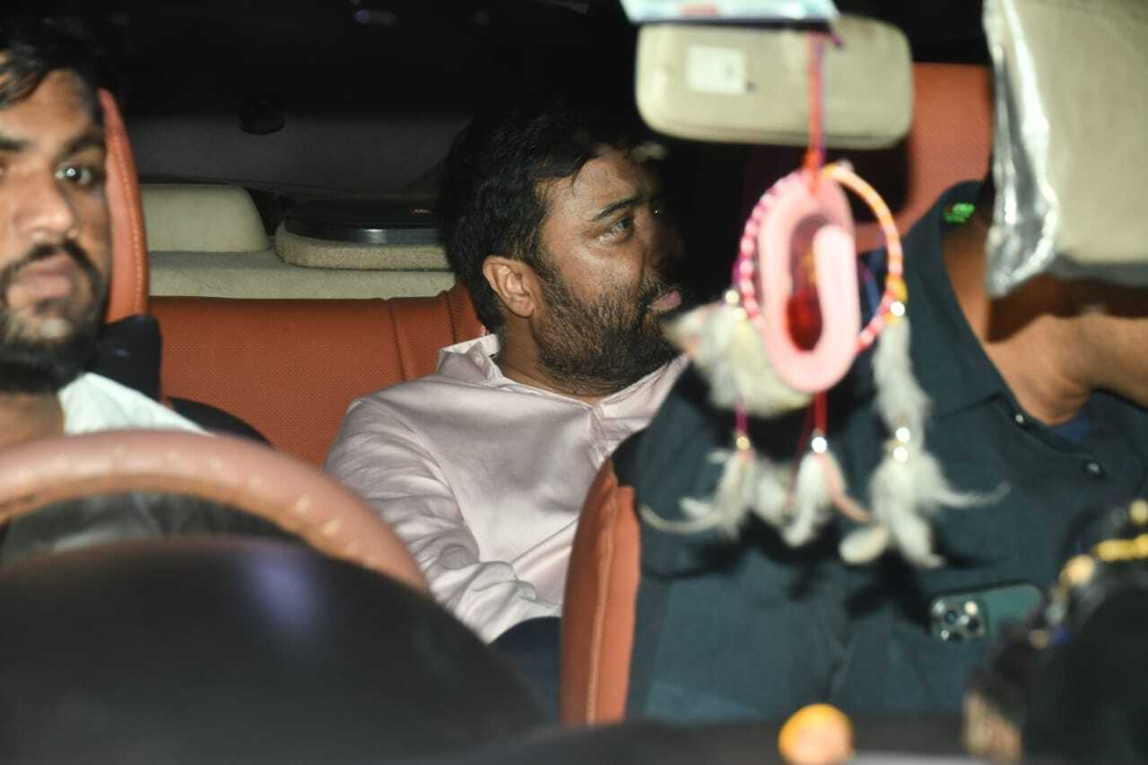 Journalist Deepak Chaurasia also managed to be photographed by the paparazzi as he left in his car. 