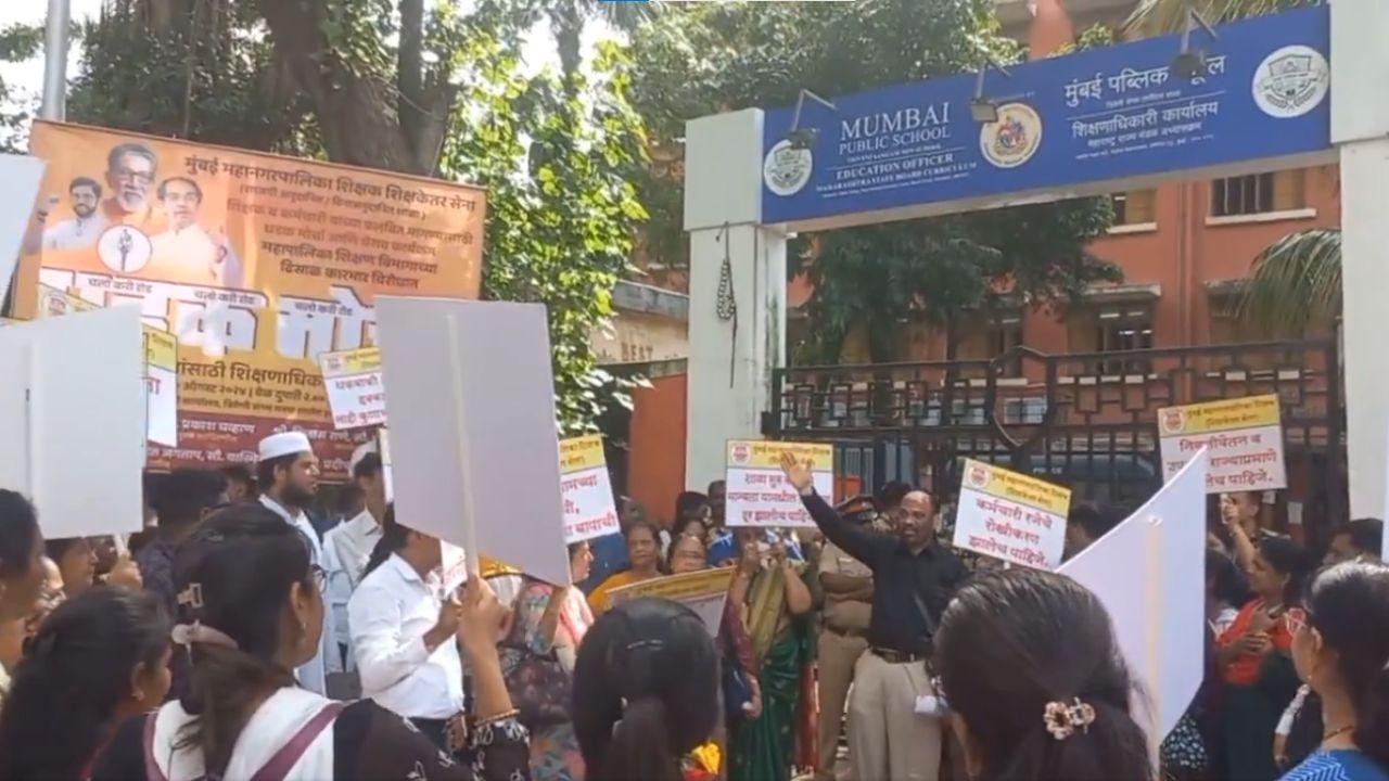 Mumbai: BMC teachers stage protest outside education officer's office