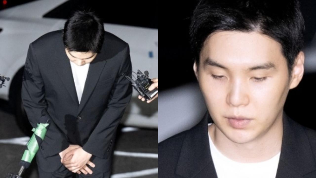 BTS Suga arrives at the police station for questioning