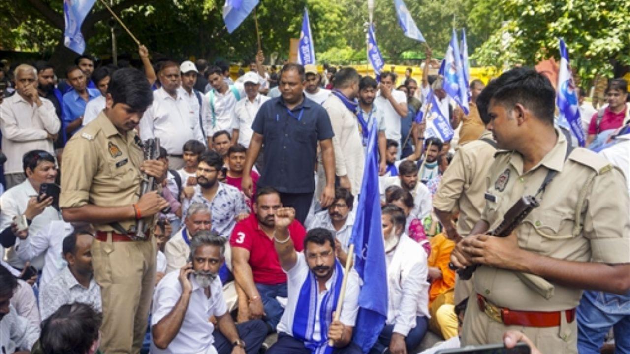 The Bharat Bandh has created a lockdown-like atmosphere in Rajasthan's Bikaner district, where SC/ST community members are actively monitoring the situation. Groups have formed to ensure the success of the shutdown, while police remain on high alert to prevent any untoward incidents.