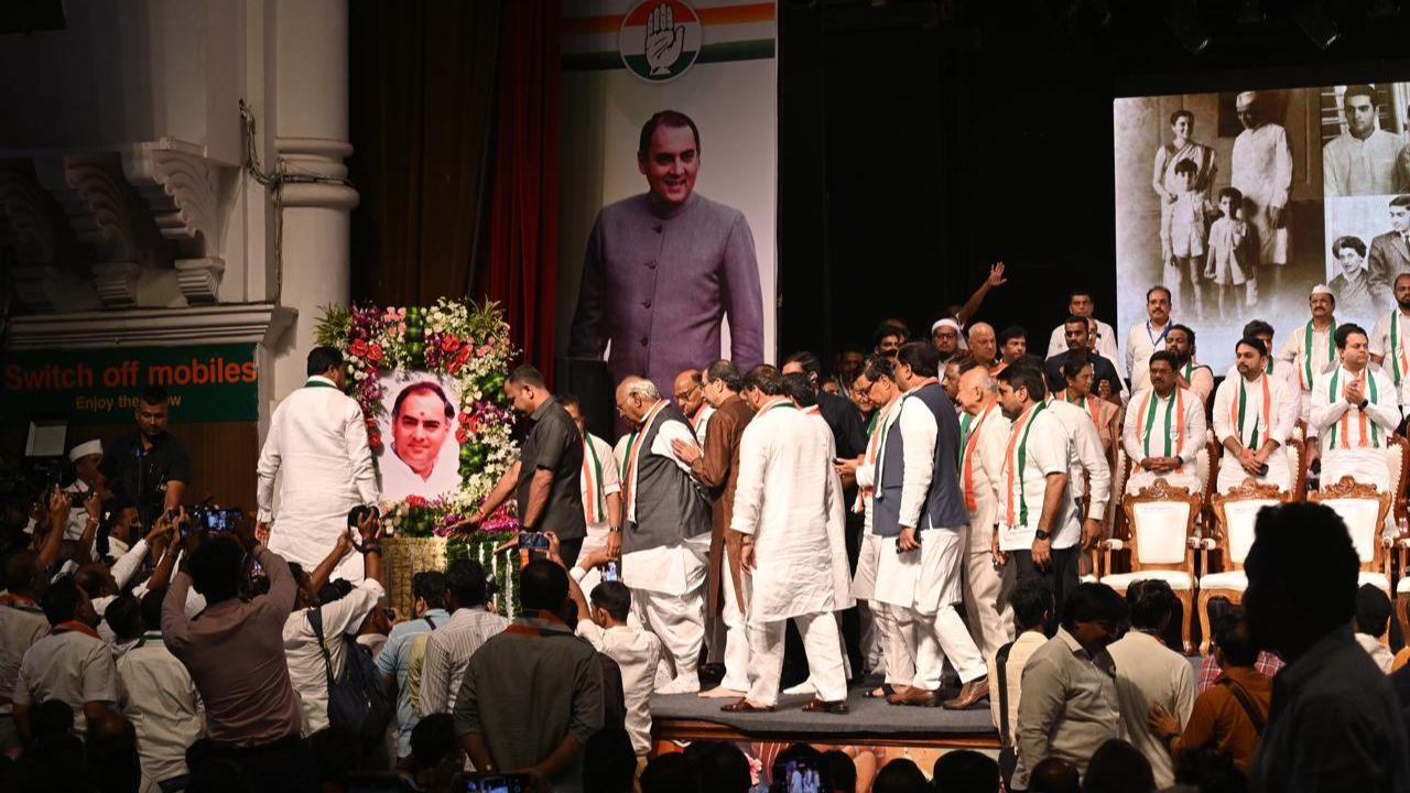 Leader of Opposition in the Lok Sabha Rahul Gandhi paid floral tributes to his father at his memorial Veer Bhumi in Delhi earlier on Tuesday.