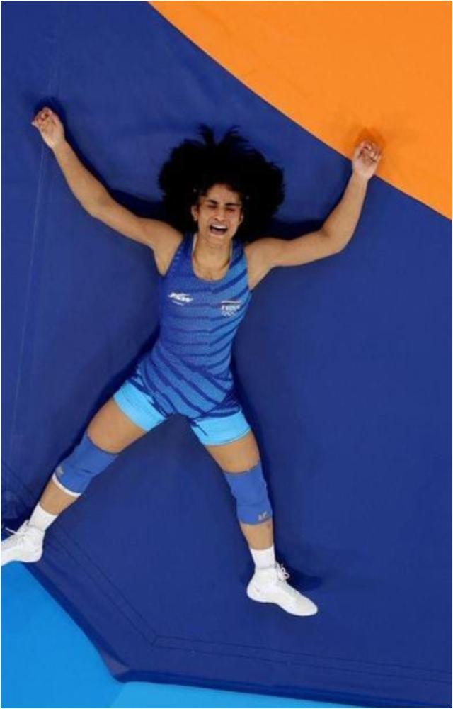 Vinesh, who stormed into the final of the women`s 50kg freestyle event with three convincing wins, was debarred from the gold medal bout