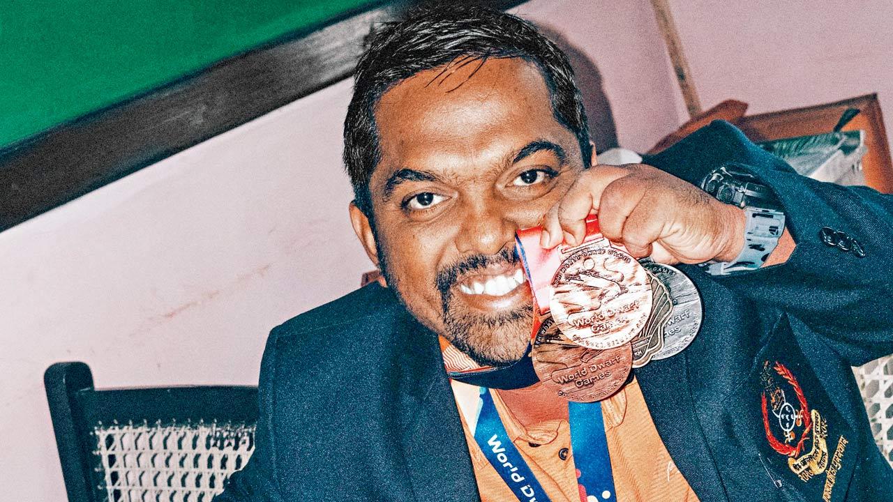 Mark Dharmai with his medals. Pic Courtesy/@pranjalasha; @santamaria.bombay