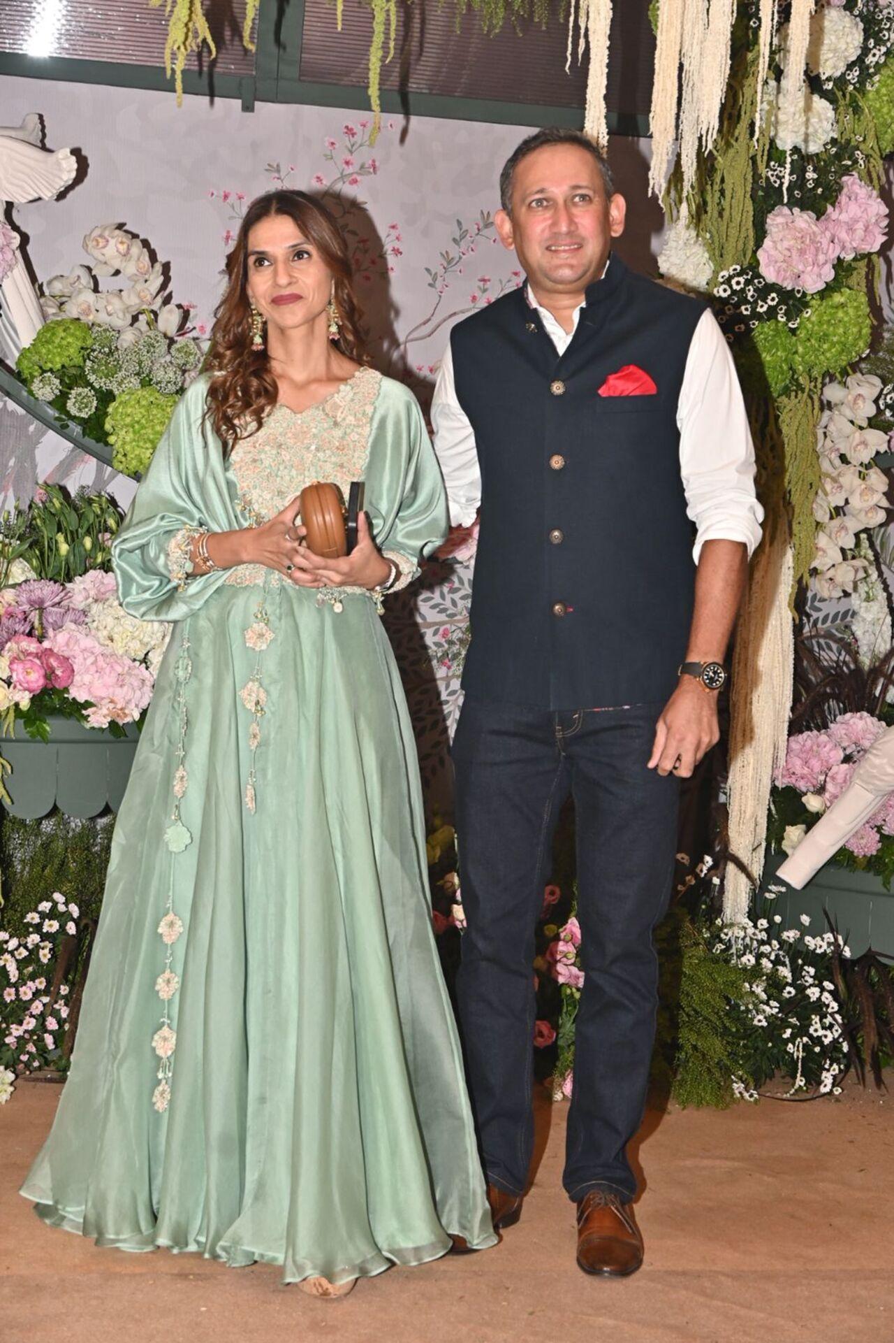 Former Indian cricketer Ajit Agarkar made a rare appearance with his wife Fatima Ghadially. 