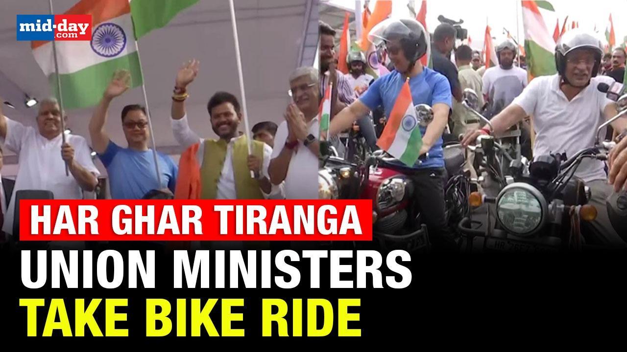  Har Ghar Tiranga rally: VP Dhankar flags off Har Ghar Tiranga bike rally