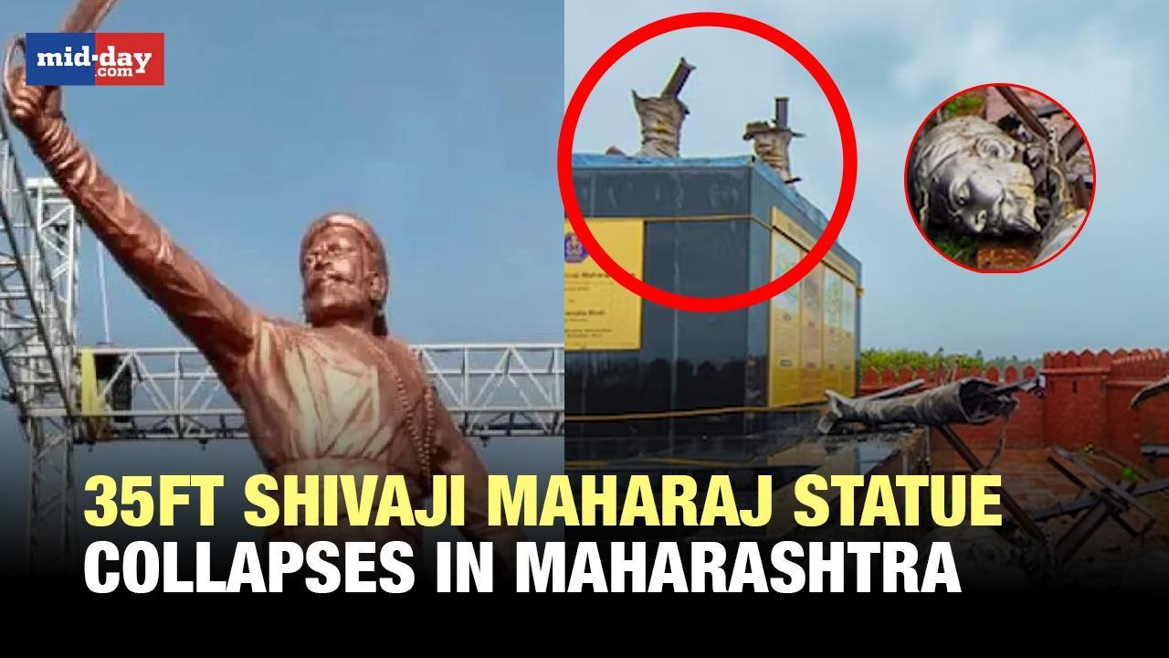 Chatrapati Shivaji Maharaj statue collapses in Maharashtra - WATCH VIDEO