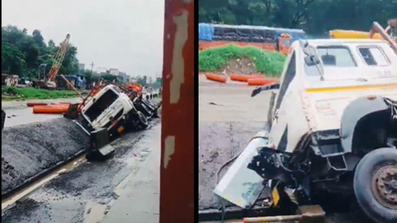 Traffic on Mumbai-Ahmedabad highway hit after trailer truck carrying hydrogen cylinders catch fire
