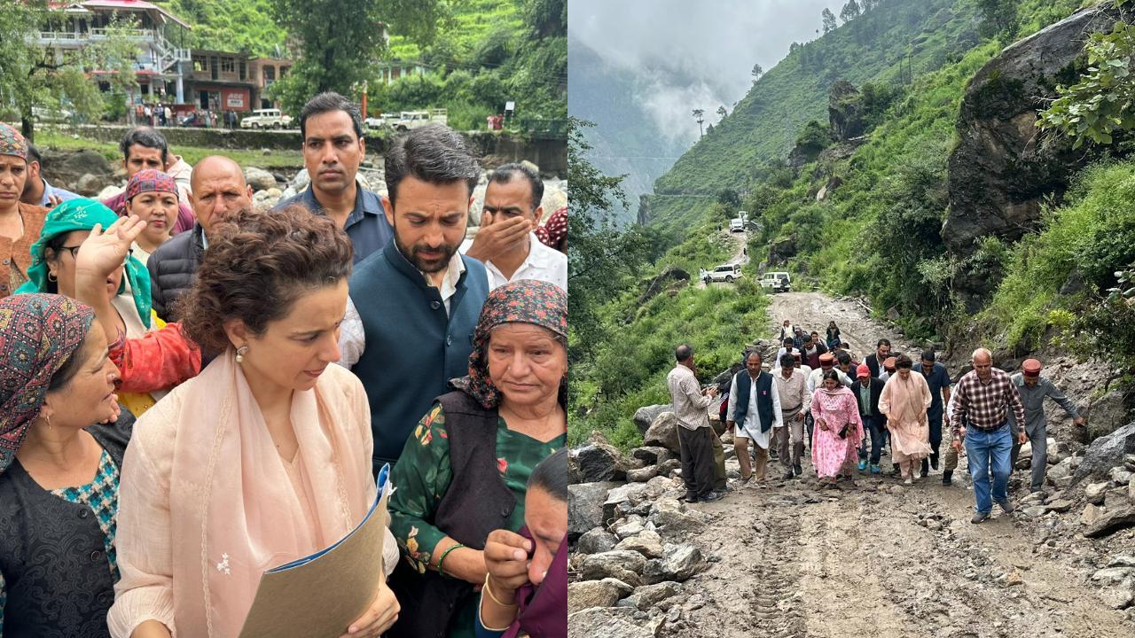 Actor-BJP MP Kangana Ranaut visits flood-hit areas in Himachal Pradesh