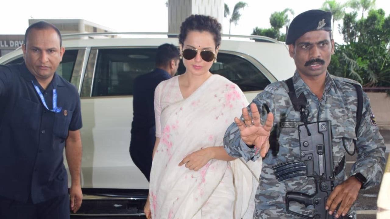 Kangana Ranaut travels with heavy security at Mumbai airport after receiving death threats 