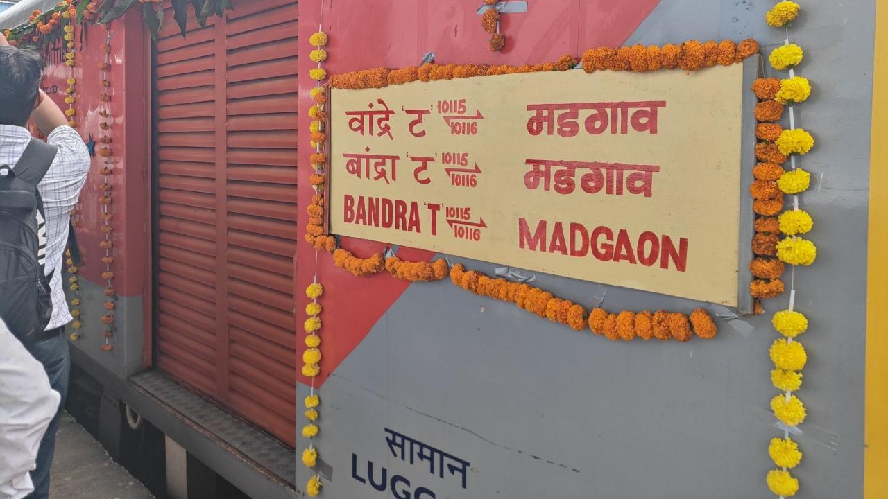 The train will depart from Madgaon in Goa every Tuesday and Thursday at 7.40 am, and arrive at Bandra Terminus at 11.40 pm