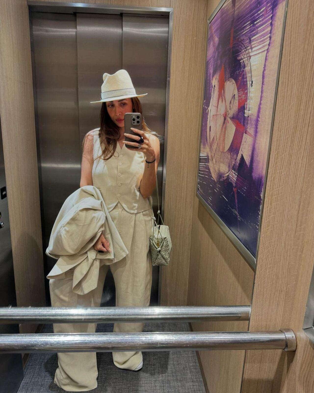 Malaika changed into a stunning co-ord set with a hat, exuding boss lady vibes. 