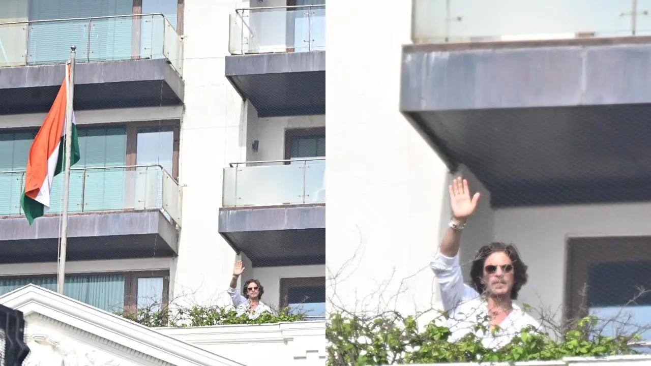 Shah Rukh Khan waved to his fans on the occasion of 78th Independence day. He was seen standing near a hoisted Indian tricolour at his home and waving to fans. Read more