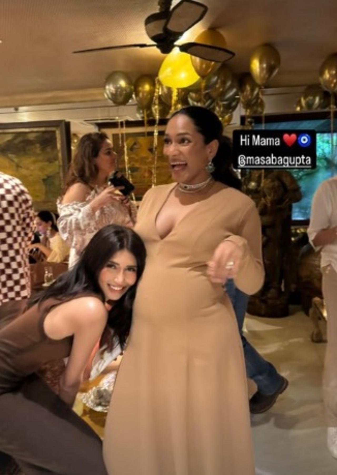 For the occasion, Masaba wore a light brown dress and a pregnancy glow was visible on her face. 