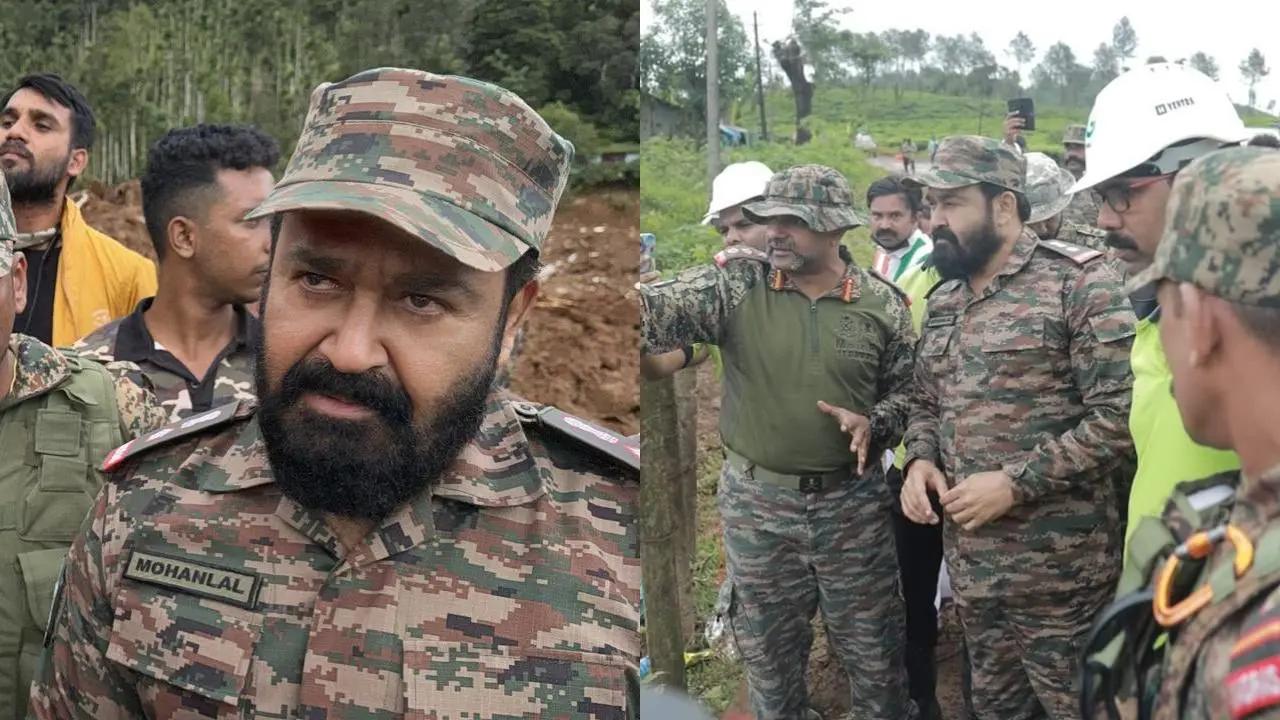 Malayalam actor and Lieutenant Colonel Mohanlal was photographed dressed in Army uniform as he visited the landslide-hit sites at Mundakkai village in Kerala's Wayanad. Read more