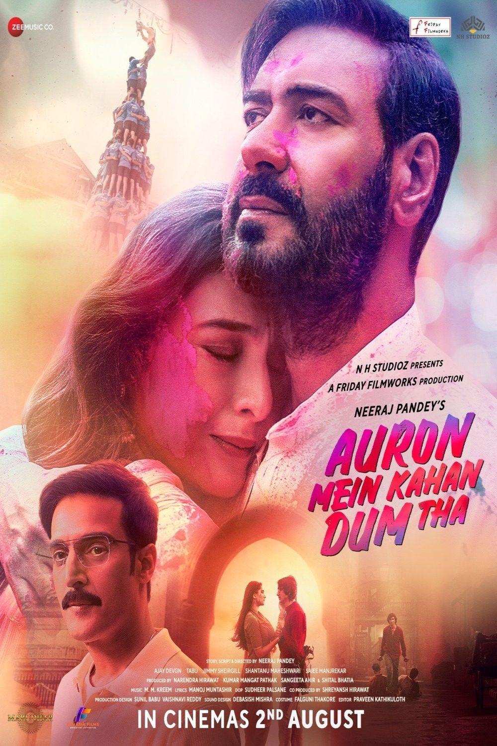 Auron Mein Kahan Dum Tha (Theatre Release) - August 2This musical love saga stars Tabu and Ajay Devgn as star-crossed lovers whose story spans two decades. Themes of love, loss, and second chances are explored, with Shantanu Maheshwari and Saiee Manjrekar playing the younger versions of the lead characters.