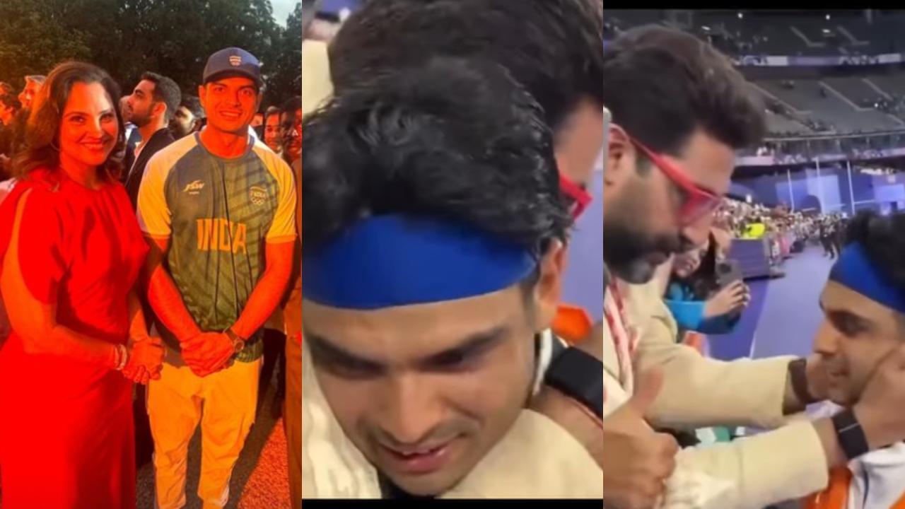 Lara poses with Neeraj Chopra; Abhishek hugs him after his win at Paris Olympics