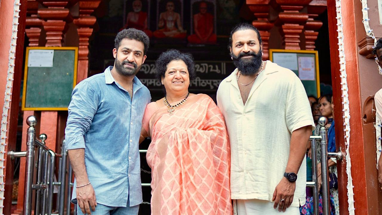 Jr NTR fulfils mother's wish ahead of her birthday, Rishab Shetty joins them