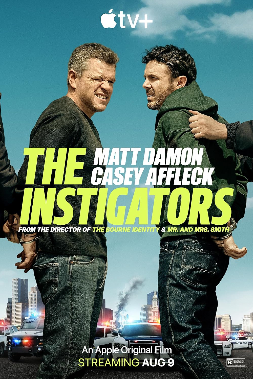 The Instigators (August 9) - Apple TV+Matt Damon and Casey Affleck star in The Instigators, a heist comedy about two men, Rory and Cobby, who team up to rob a corrupt politician. When things go wrong, they go on the run, aided by Rory’s therapist, who becomes part of their escape plan.