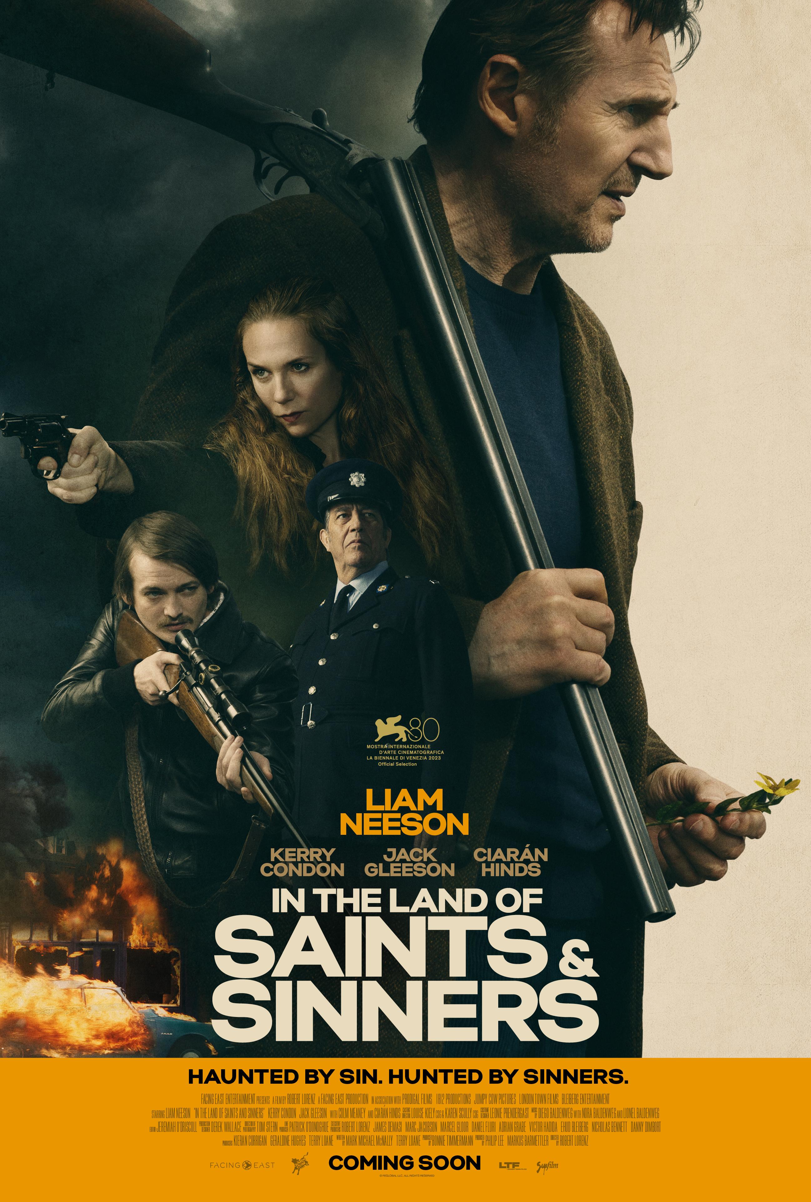 In The Land Of Saints And Sinners (August 23) - Lionsgate PlaySet in 1970s rural Ireland, this gritty action thriller stars Liam Neeson as Finbar Murphy, a retired hitman seeking redemption in a peaceful village. His calm life is disrupted when terrorists, led by Doireann McCann (Kerry Condon), arrive and force him back into the world of violence. As he battles to protect the people he’s grown to care for, he must confront his dark past.
