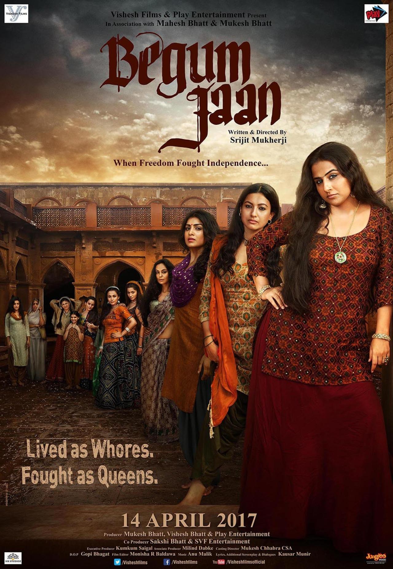 ‘Begum Jaan’ talks about the fight of a group of prostitutes who defy the government trying to destroy their homes so that they can divide the countries. The film is an adaptation of Srijit Mukherji's Bengali movie 'Rajkahini'. The flick stars Vidya Balan, Ila Arun, Gauahar Khan, Pallavi Sharda, Rajit Kapoor, Chunkey Panday, Naseerruddin Shah, and Ashish Vidyarthi.