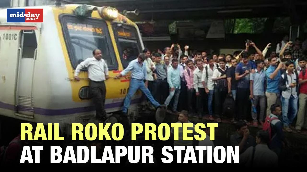  Commuters stage 'Rail Roko' protest at Badlapur station - WATCH