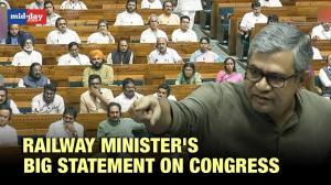 RaIlway Minister Ashwini Vaishnaw angrily attacks Congress - WATCH