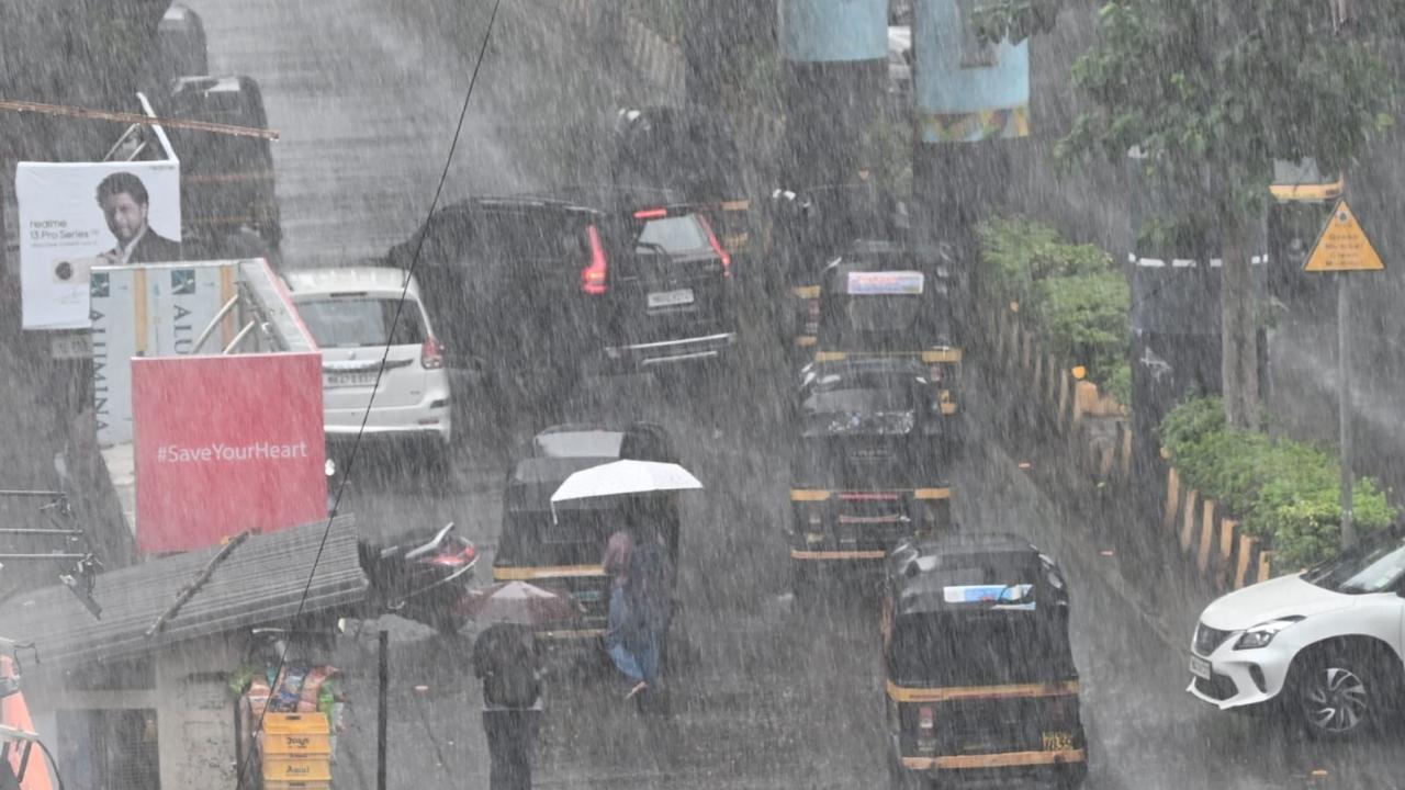 Sudden heavy showers were omn Friday evening witnessed in Borivali area of north Mumbai. Pics/Sameer Abedi