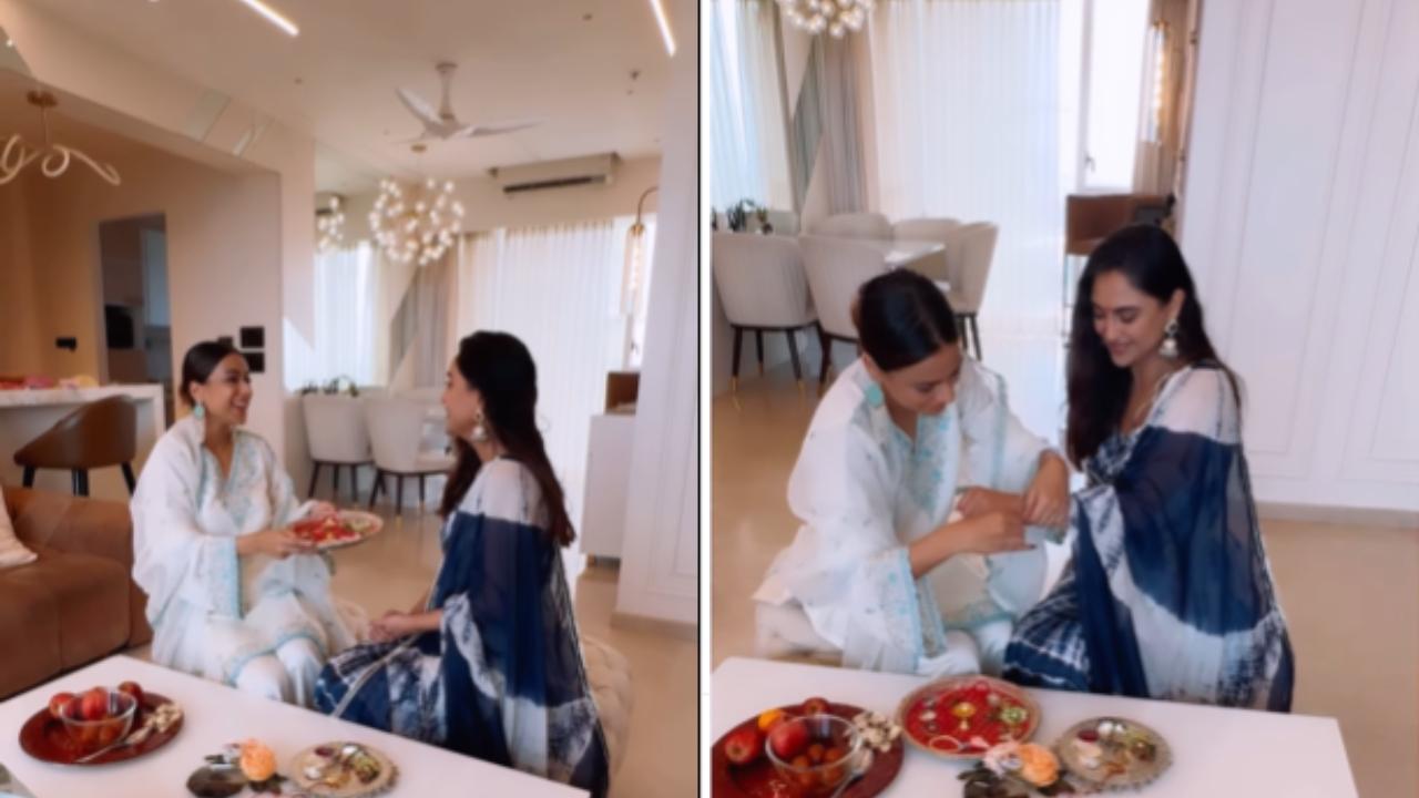 Nia Sharma and Krystle D'Souza tie each other Rakhi, watch video