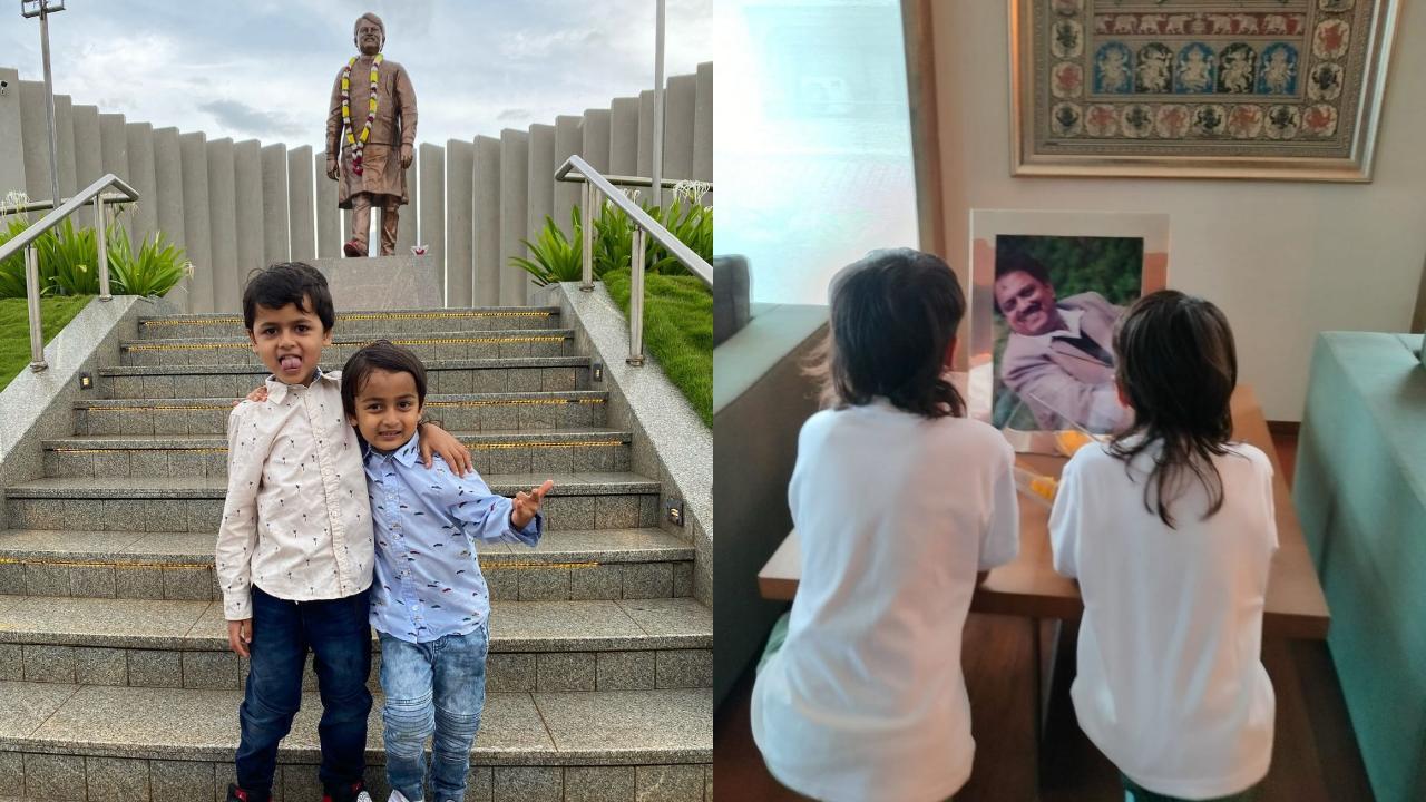 Riteish-Genelia along with their kids pay tribute to Vilasrao Deshmukh