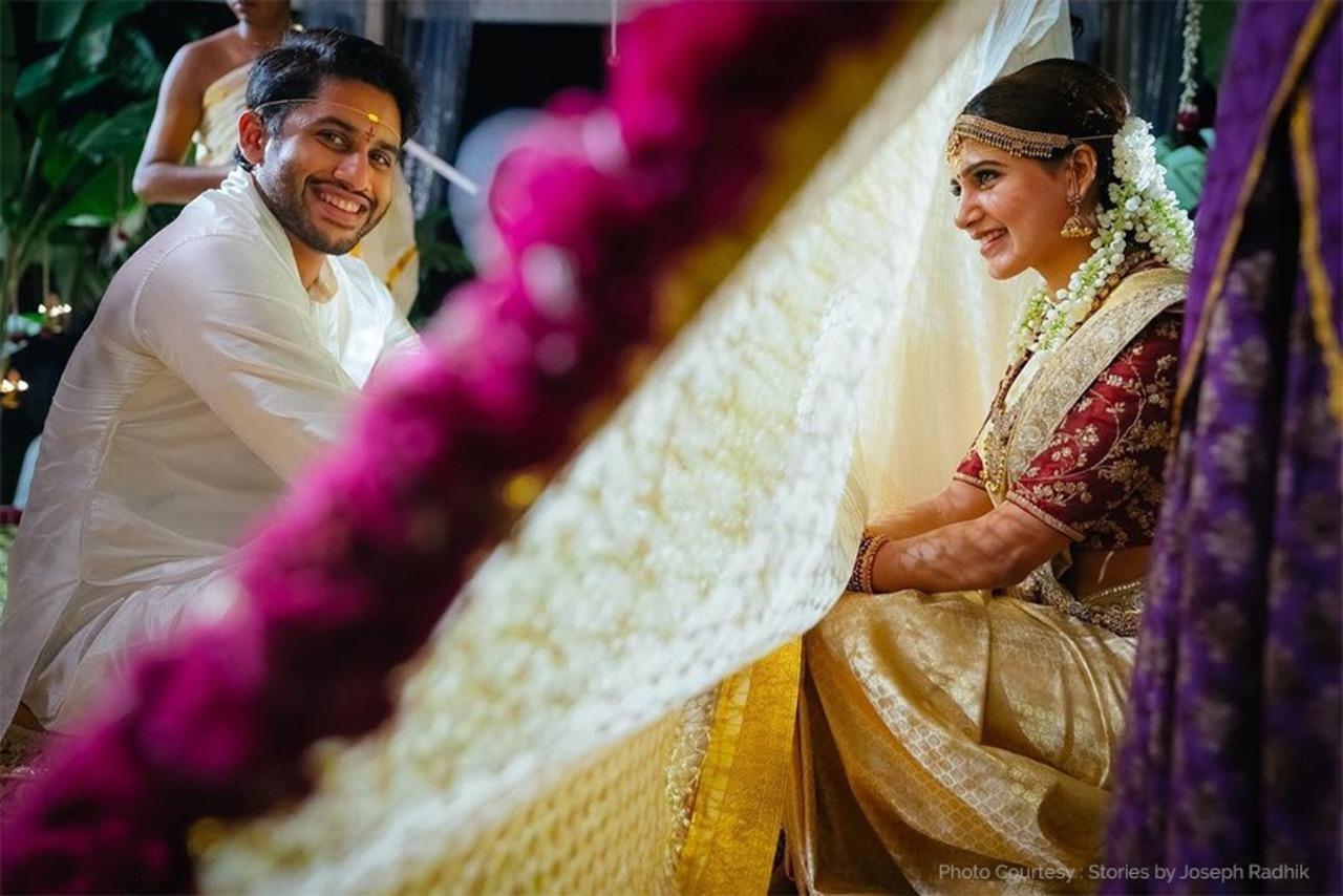 For the wedding ceremony, Samantha wore a special sari that was owned by Chaitanya's grandmother, D. Rajeswari, wife of popular producer D. Ramanaidu